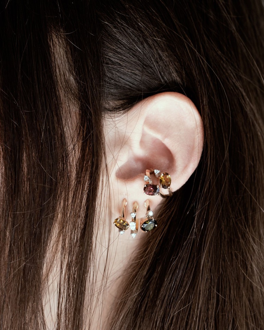 Orecchini BALANCE | Ear Cuff 'Balance' Oro Rosa Con Tormalina Gialla