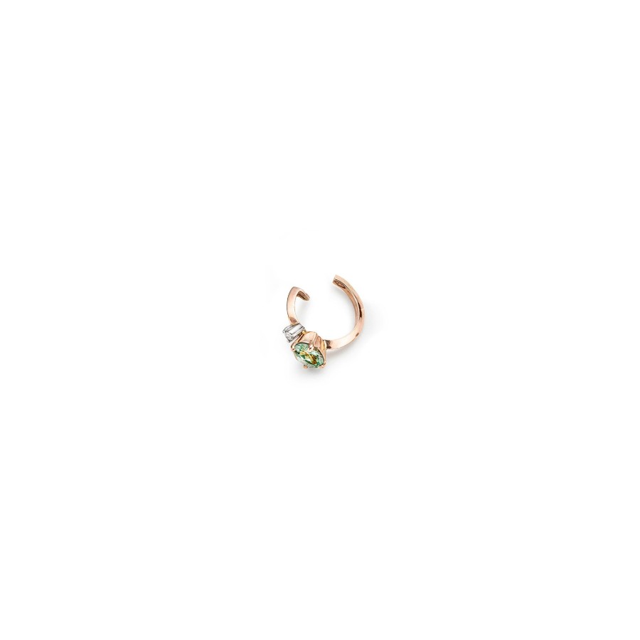 Orecchini BALANCE | Ear Cuff 'Balance' Oro Rosa Con Tormalina Verde Chiaro